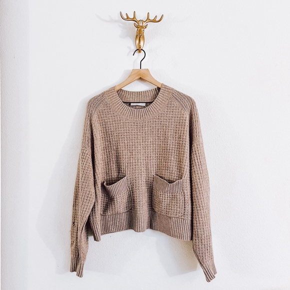 Everlane Sweaters - Everlane Women’s Tan Waffle Knit Sweater Size Large